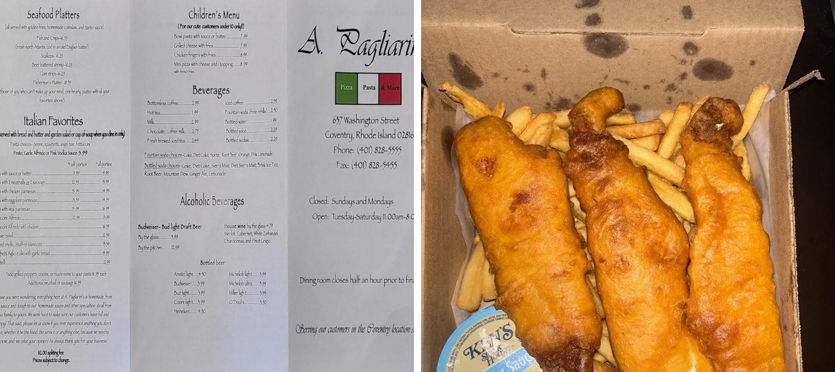 A. Pagliarinis Menu